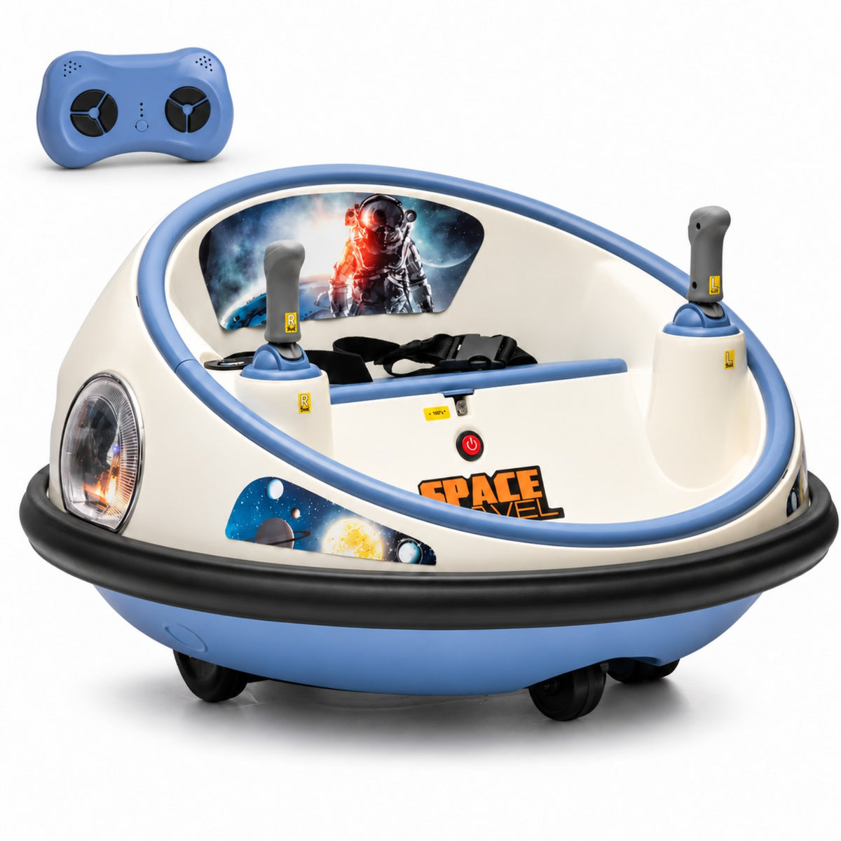 Space bumper car white blue premium